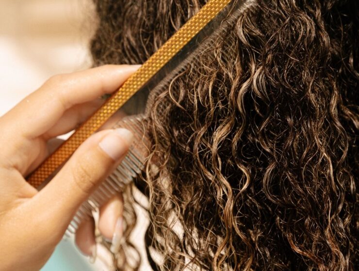 Brushing through curly hair