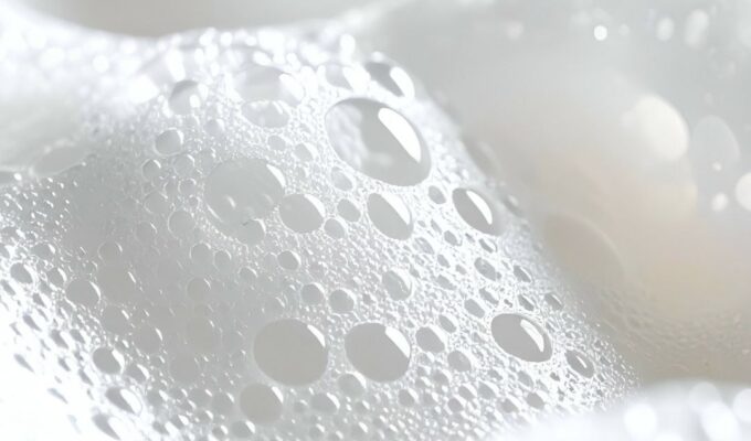 Close up of foam bubbles.