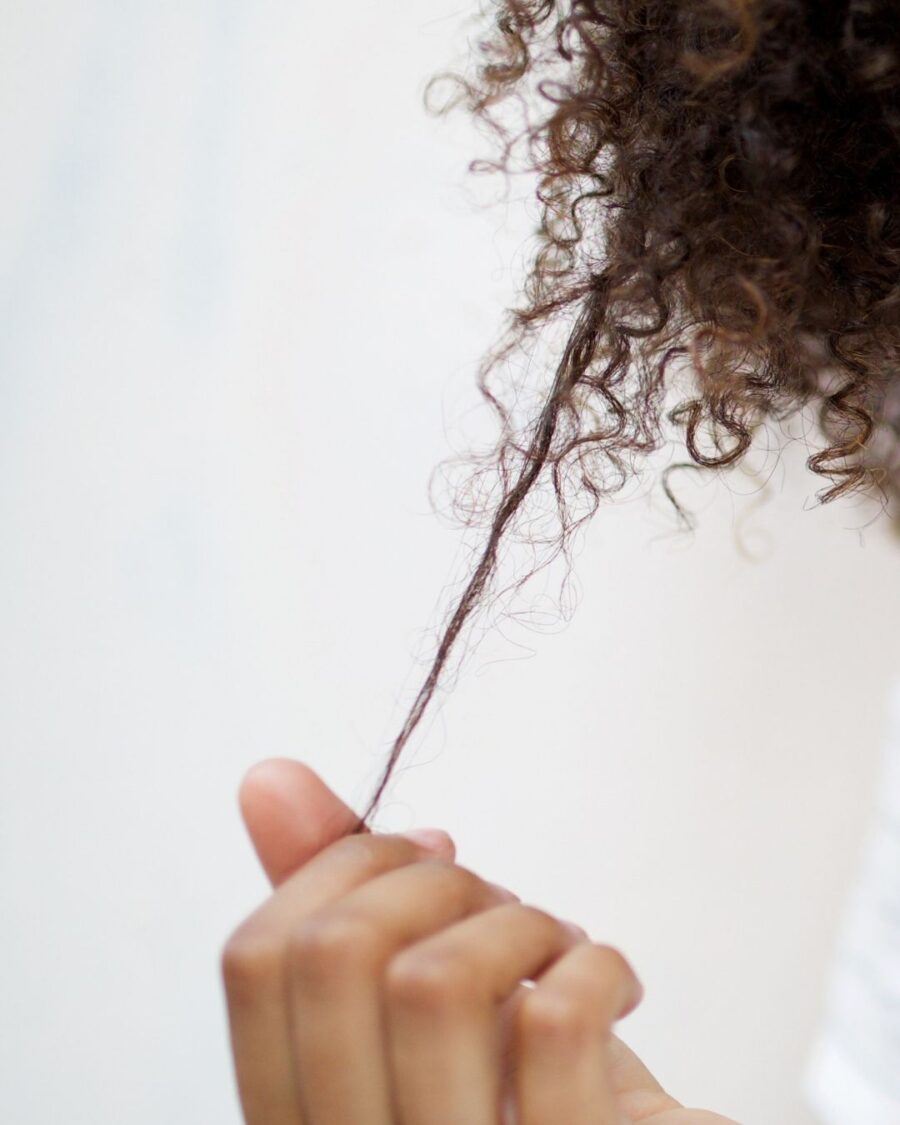Hair strand test, pulling on hair.