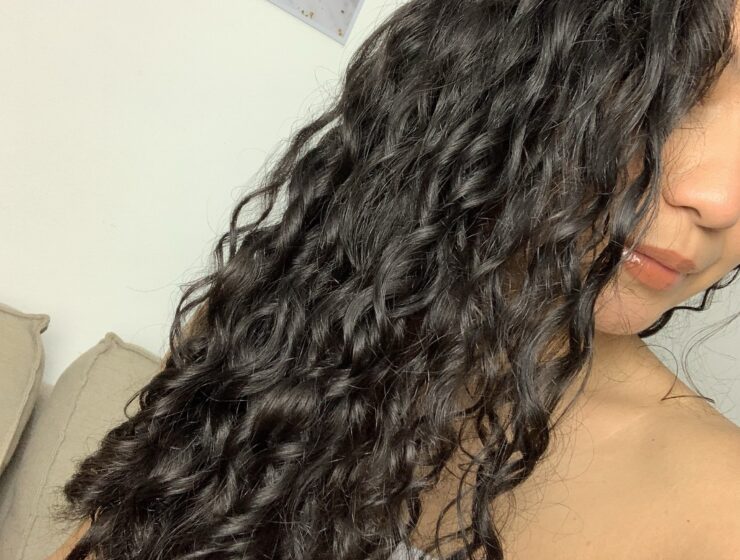 Long curly hair
