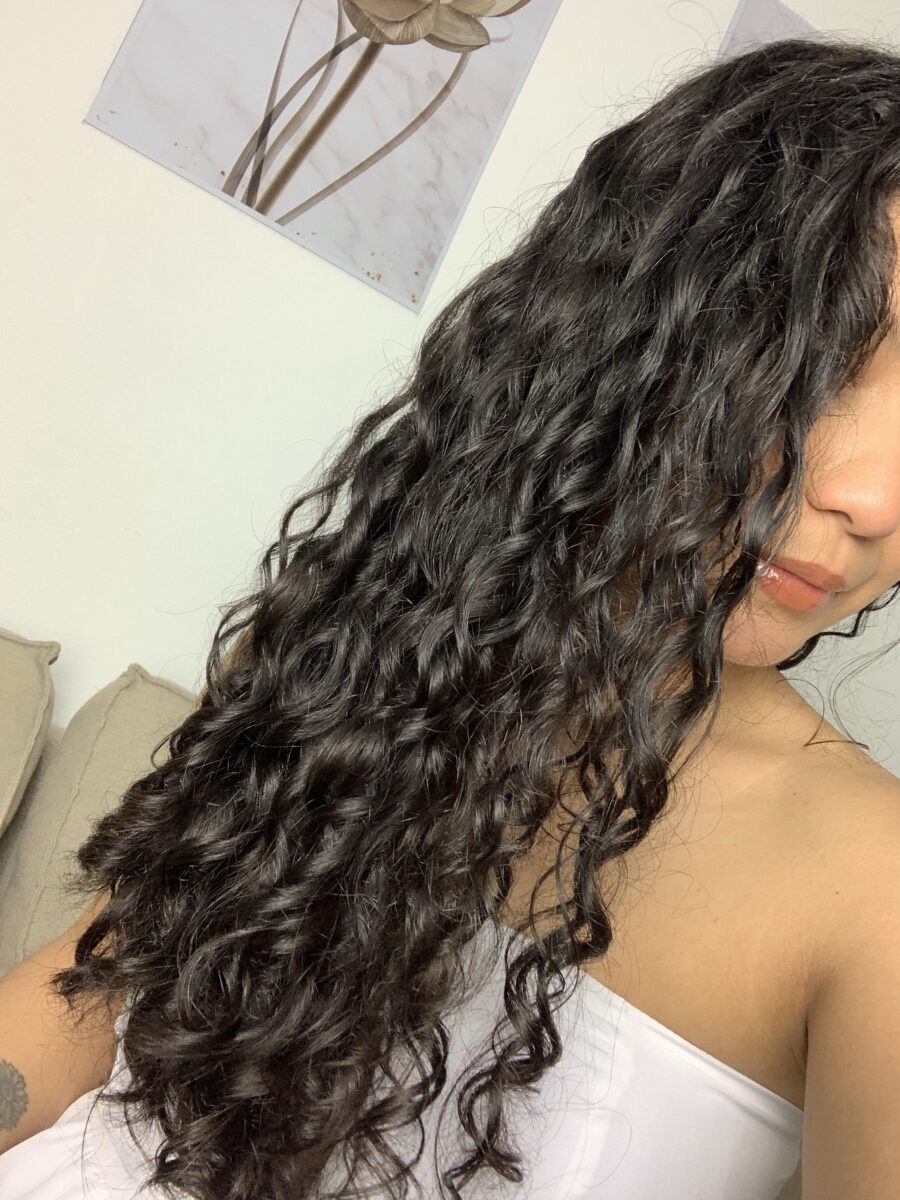 Long curly hair