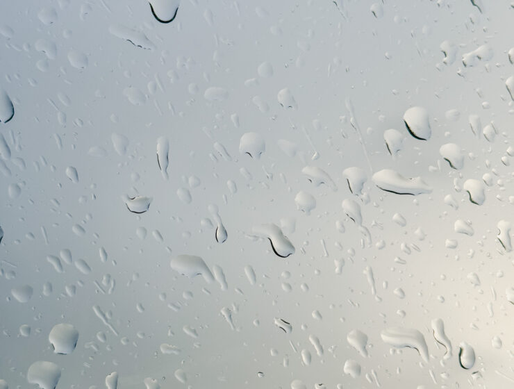Water droplets on a glass.