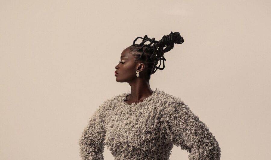 Woman wearing her natural curly hair
