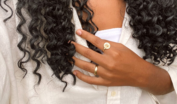 Photo showing a woman's curly hair