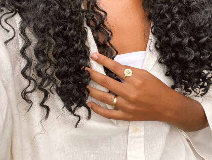 Photo showing a woman's curly hair