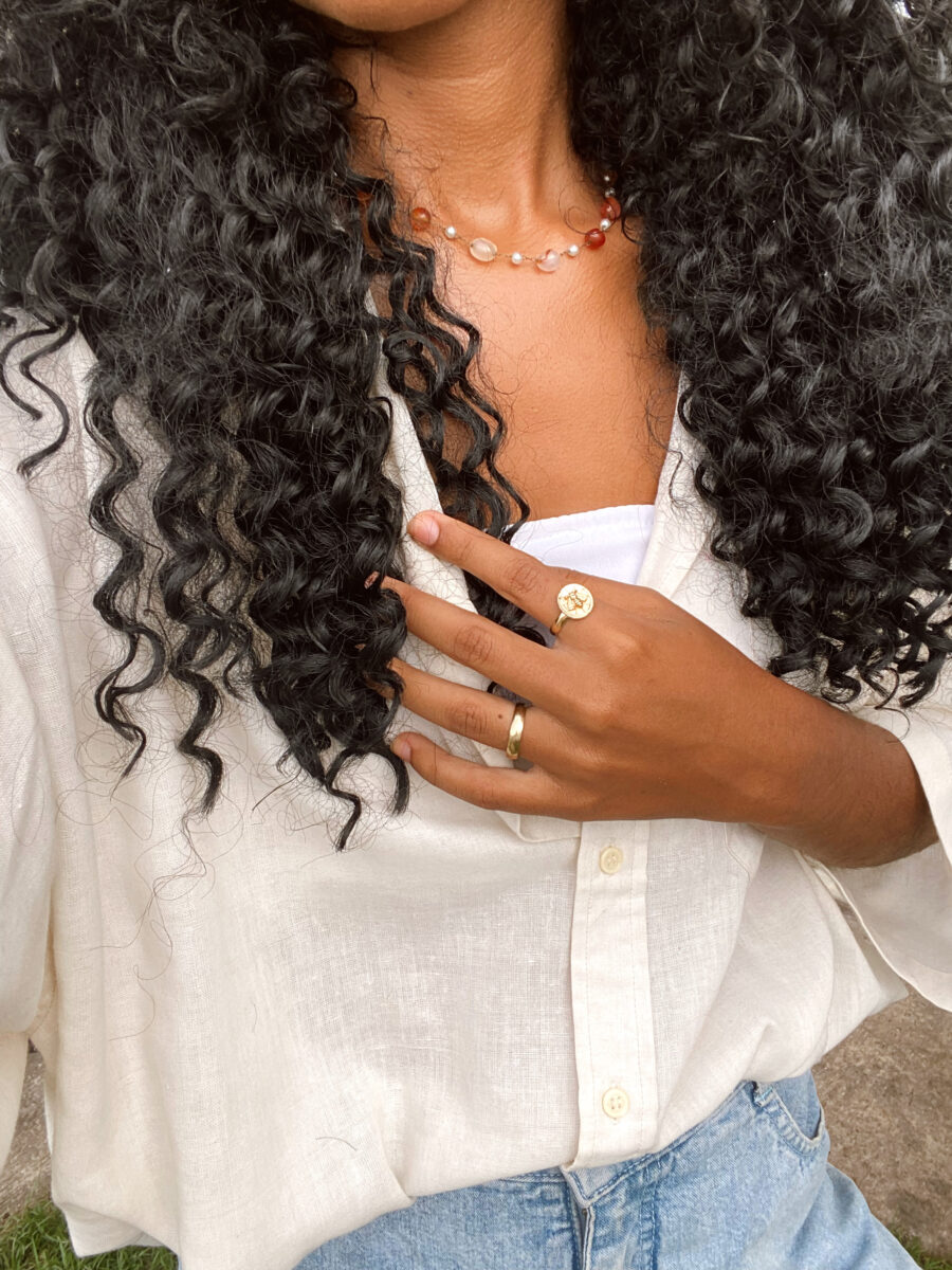 Photo showing a woman's curly hair