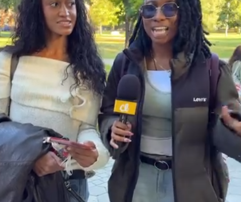 Two women sharing their curly hair experiences