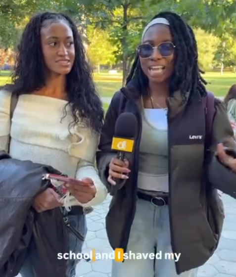 Two women sharing their curly hair experiences