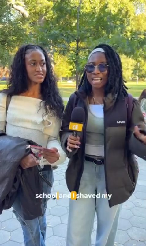 Two women sharing their curly hair experiences