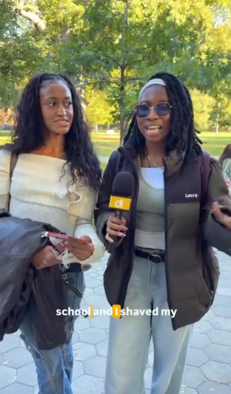 Two women sharing their curly hair experiences