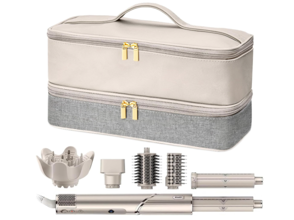 Flex Style Case, Carrying Case Compatible With Dyson Hair Dryer, Portable Double-Layer Travel Bag for Dyson Airwrap Styler/Shark Flexstyle Attachment