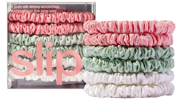 Slip Silk Hair Ties, Bellerose Skinny Scrunchies, Set of 6 | Anti-Damage
