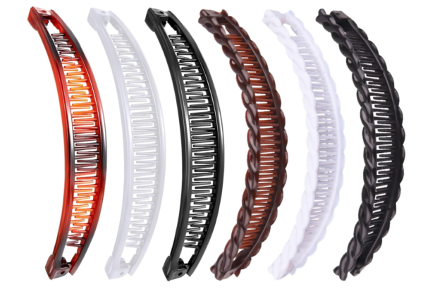 Banana Hair Clip - Designed specifically for women and girls: Suitable for long hair, thick curly hair styling Banana clip accessory styling (6 pieces)