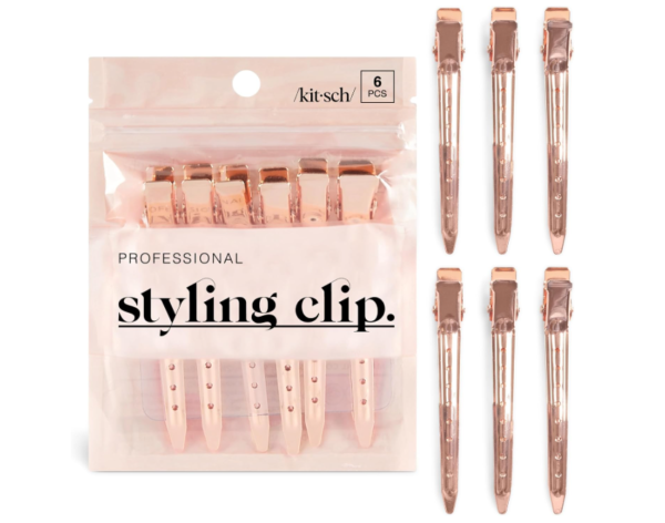 Kitsch Professional Alligator Clips for Hair Styling 6pcs - Rose Gold